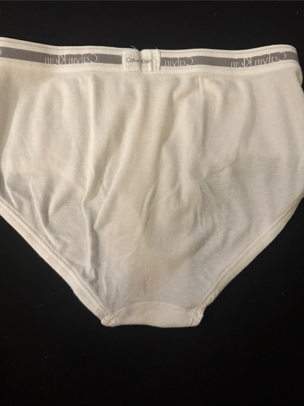 Calvin Klein White Men's Classic Briefs with Logo Waistband - Picture 4 of 5
